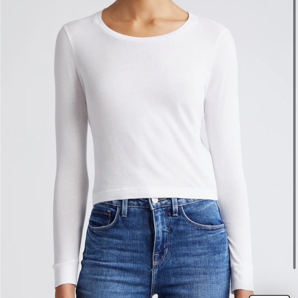 L'AGENCE Benny Crewneck Crop T-Shirt